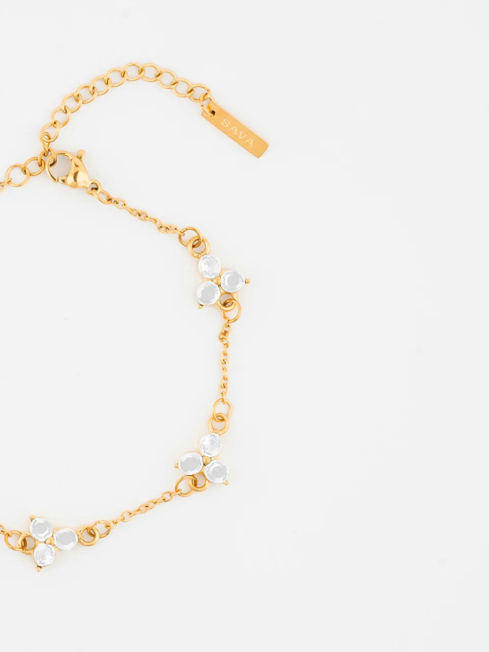 White CLOVER BRACELET (Gold)
