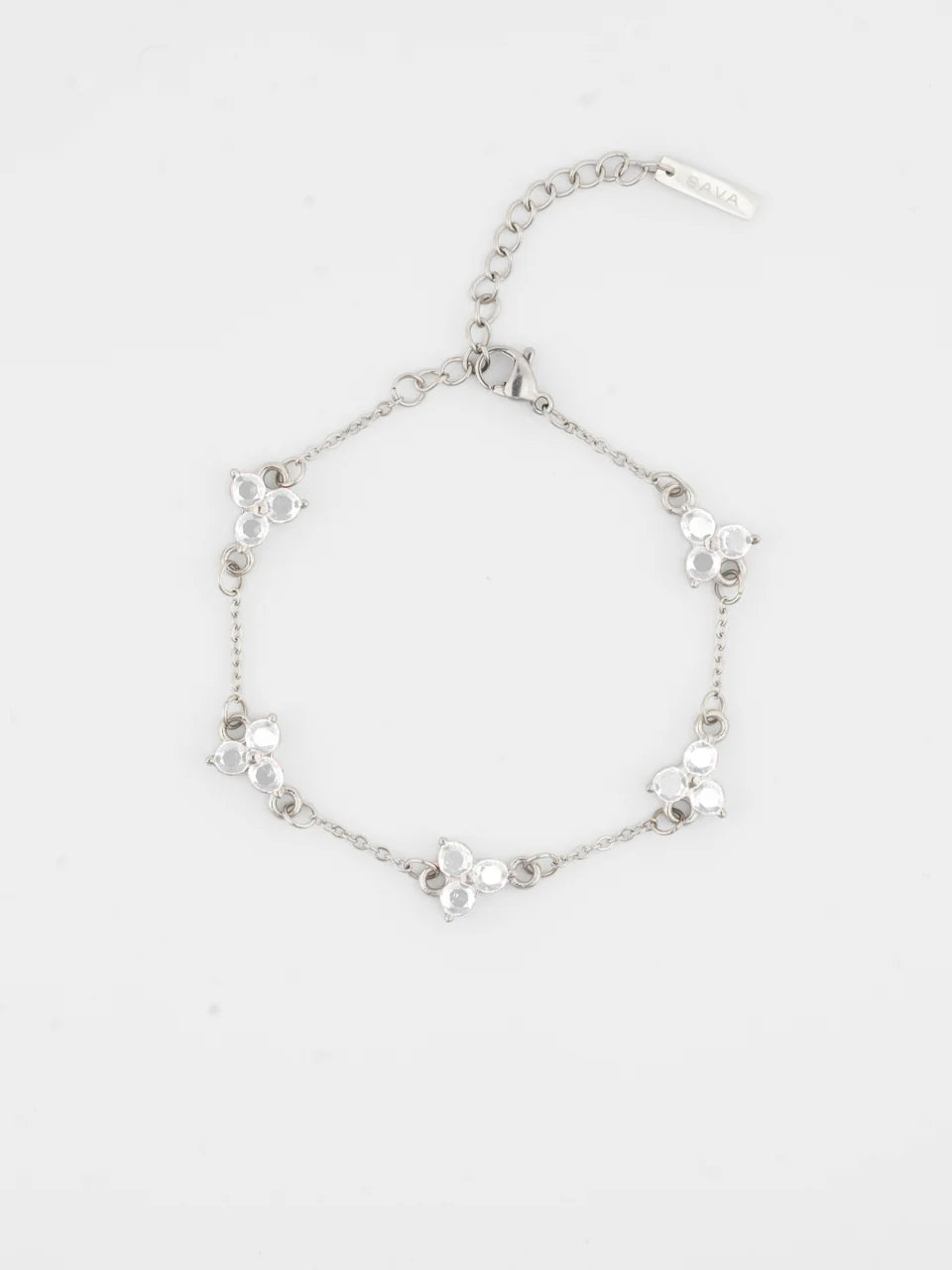White CLOVER BRACELET (Silver)
