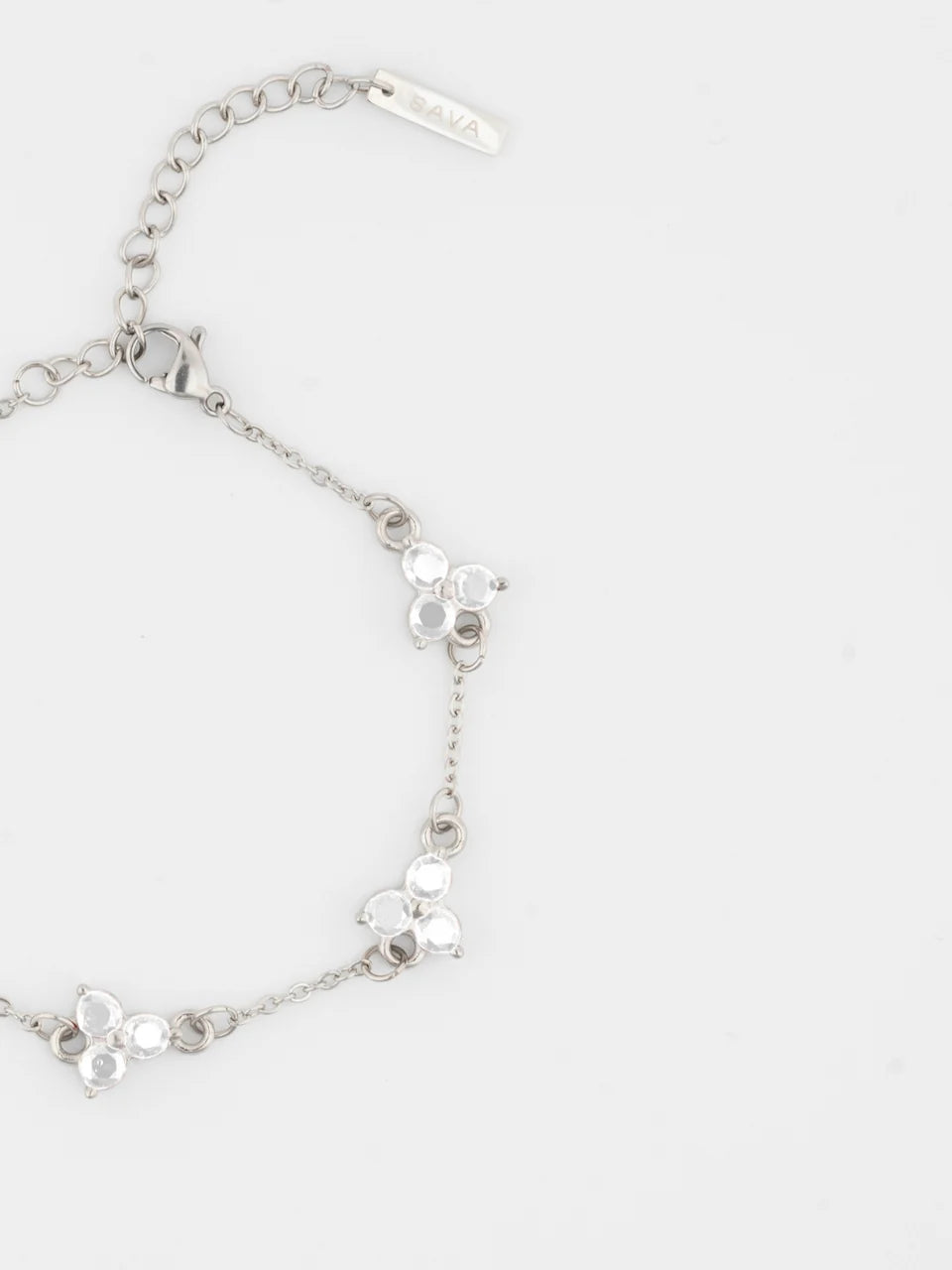 White CLOVER BRACELET (Silver)