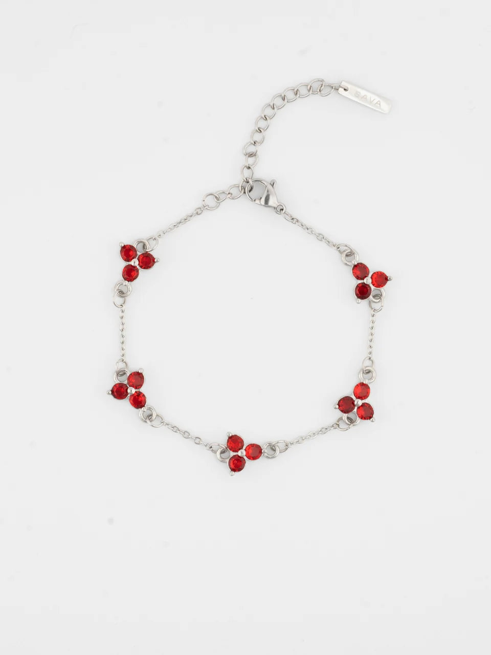 RED CLOVER BRACELET (Silver)