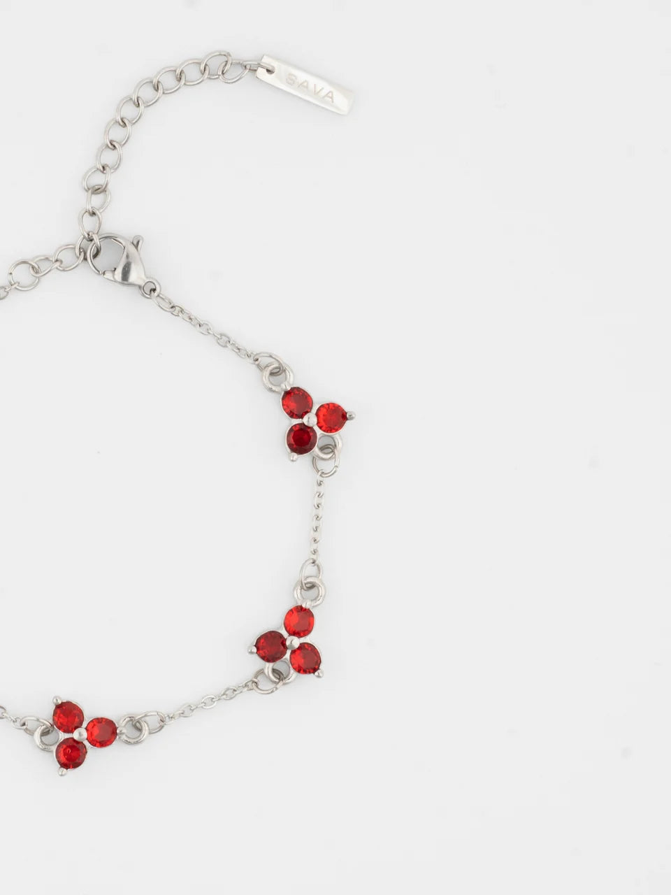 RED CLOVER BRACELET (Silver)