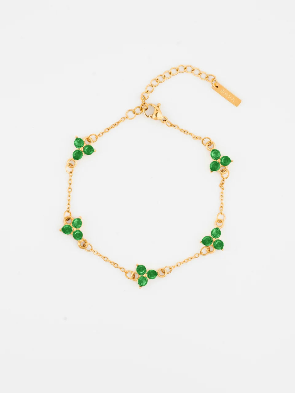 GREEN CLOVER BRACELET (Gold)